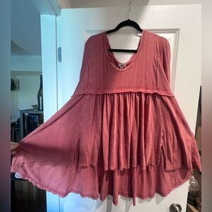 True Craft Pink Flowy High-Low Tunic